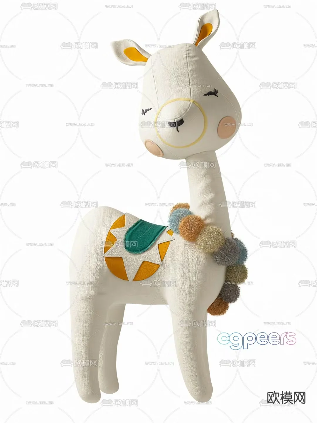 Modern children’s alpaca doll 3d model
