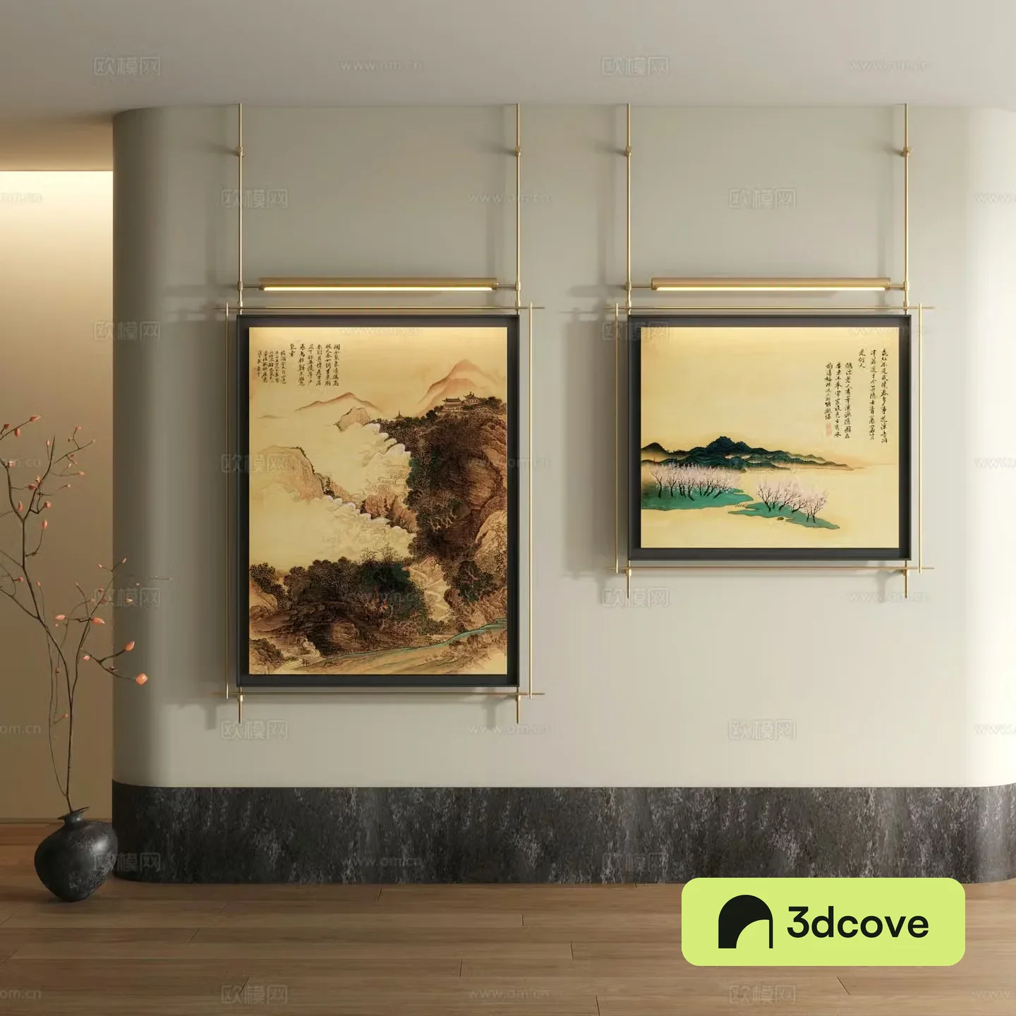 Song style decorative painting New Chinese style landscape painting