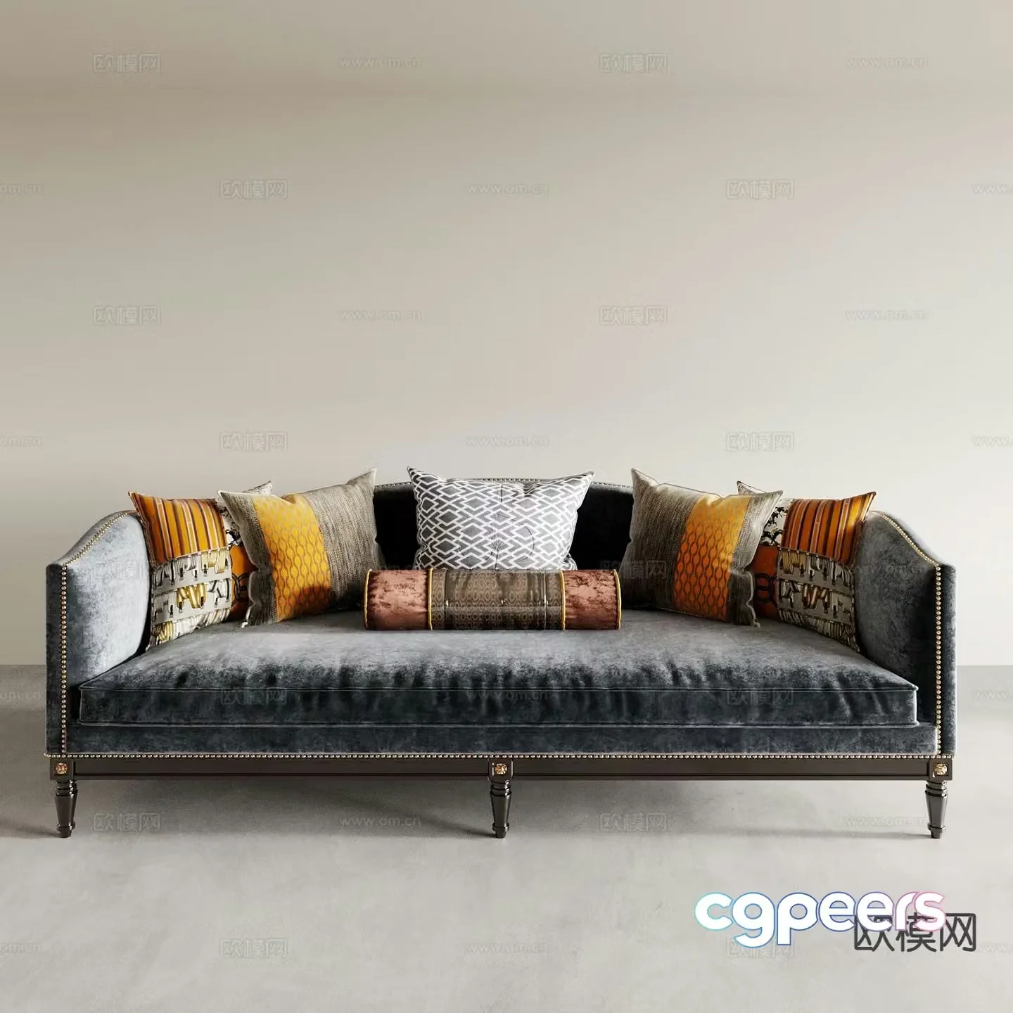 Neoclassical double sofa 3d model