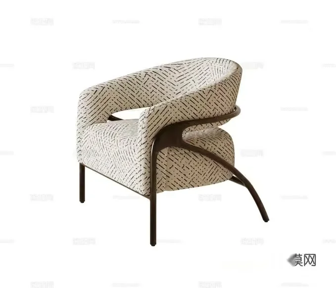 A Modern Chair With A Unique Pattern 3D Model – 17821 – CORONA Render