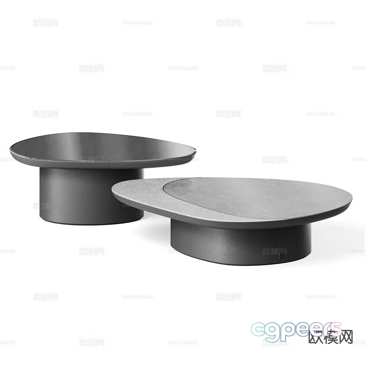 Modern double coffee table 3d model