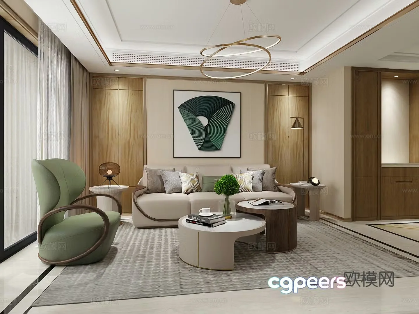 Modern living room 3d model