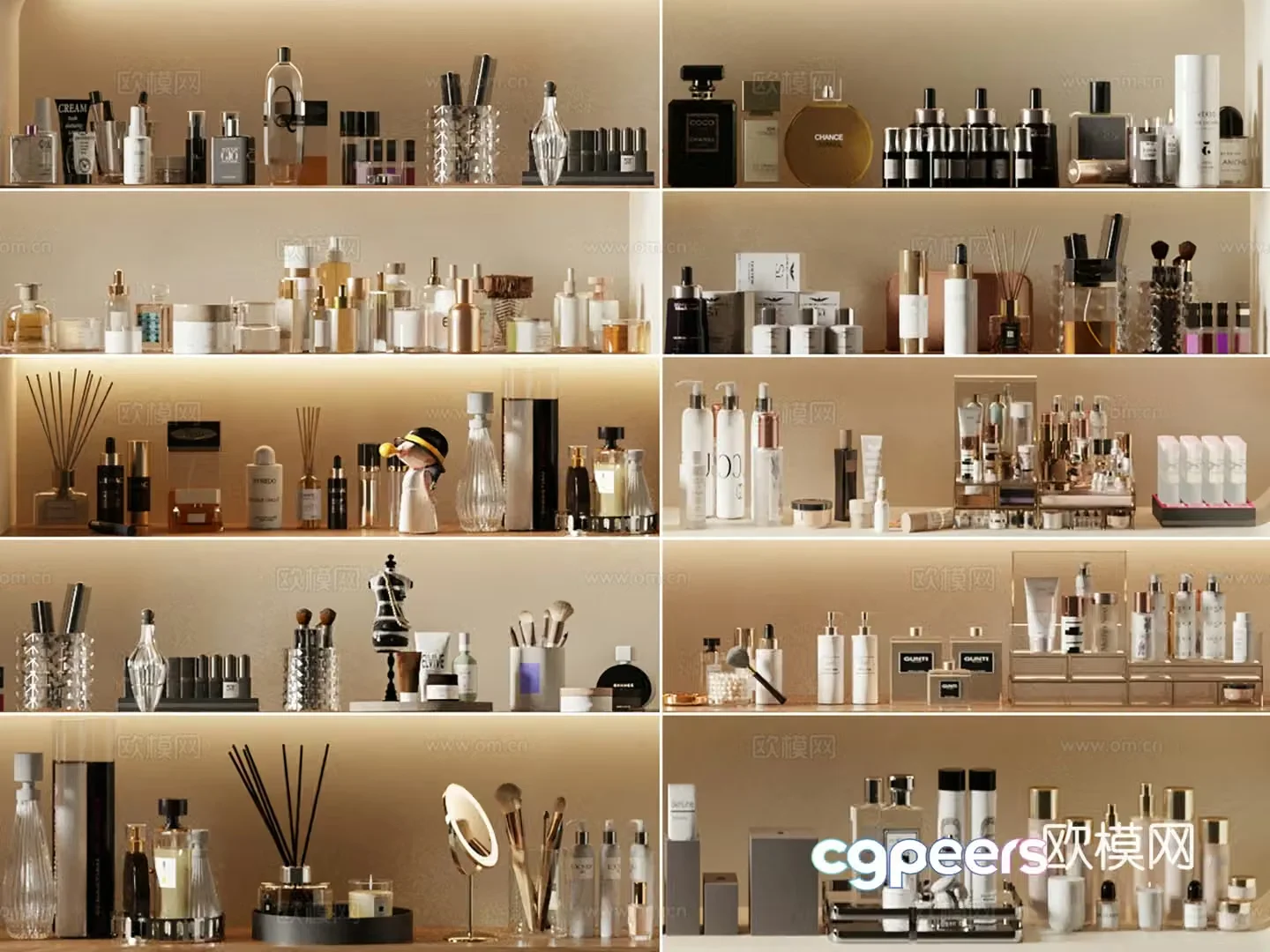 Modern cosmetics skin care products 3D model
