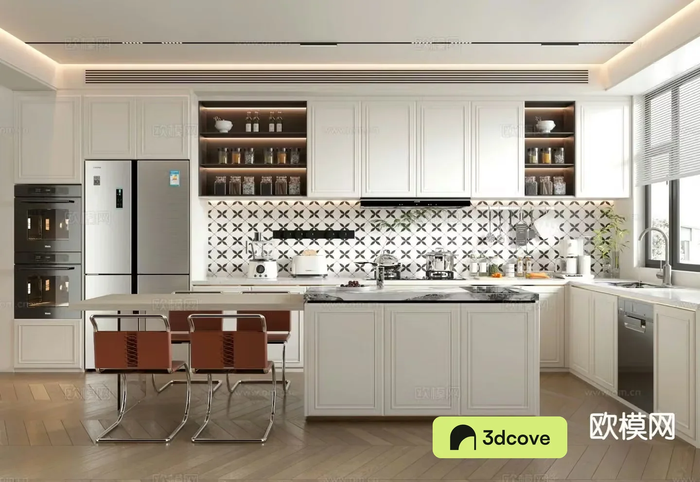 French island kitchen