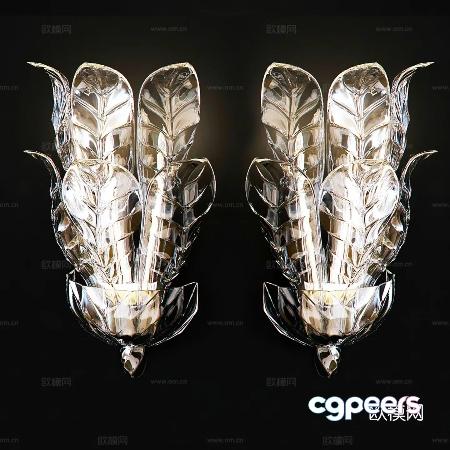 Modern glass wall lamp 3d model