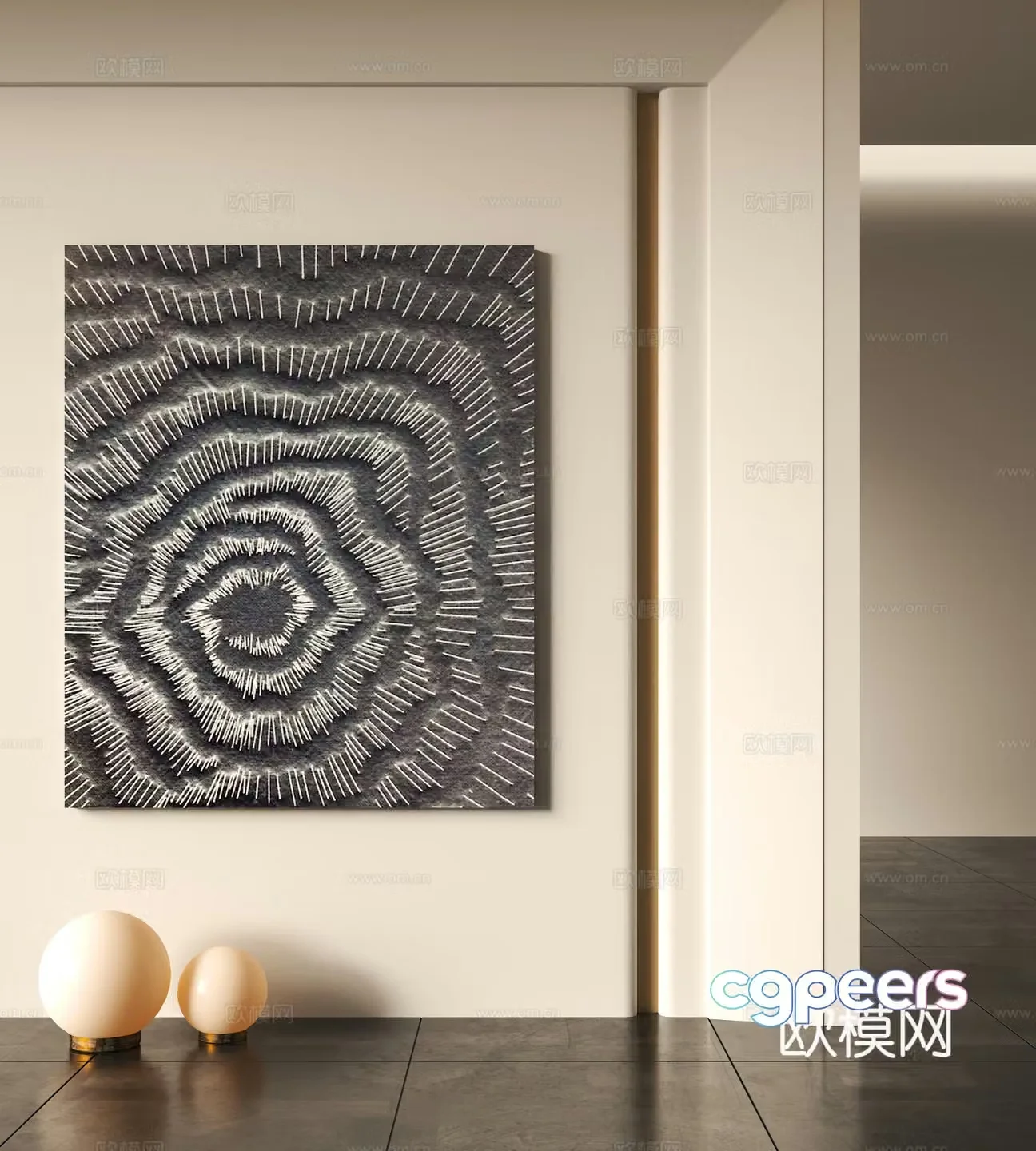 Modern decorative hanging painting 3d model
