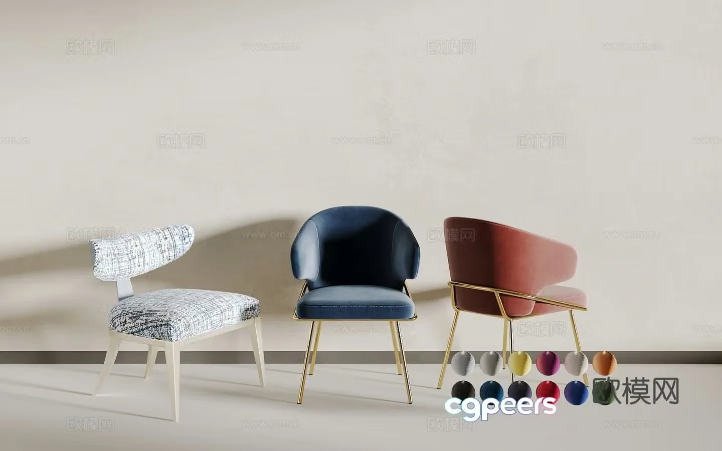 Light luxury seat 3D model