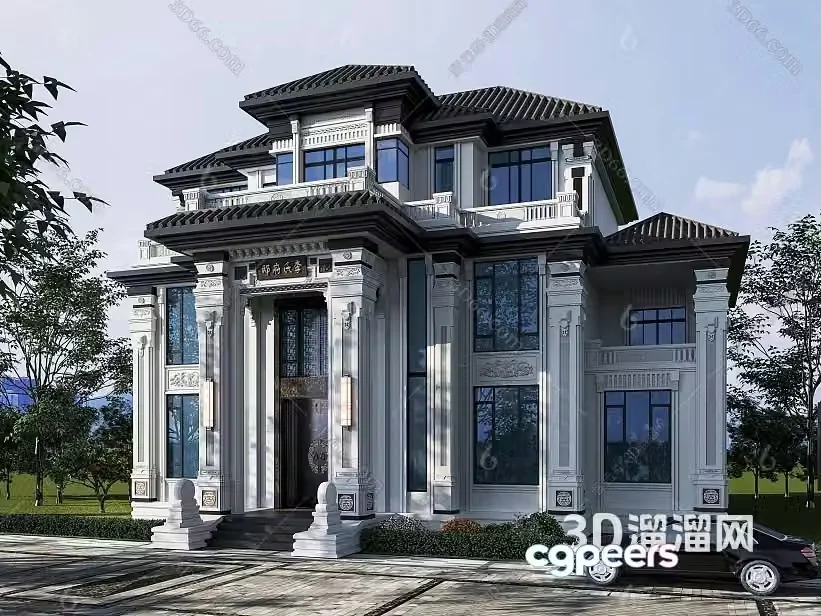 A Large Ornate House 3D Model – 4741 – VRAY Render