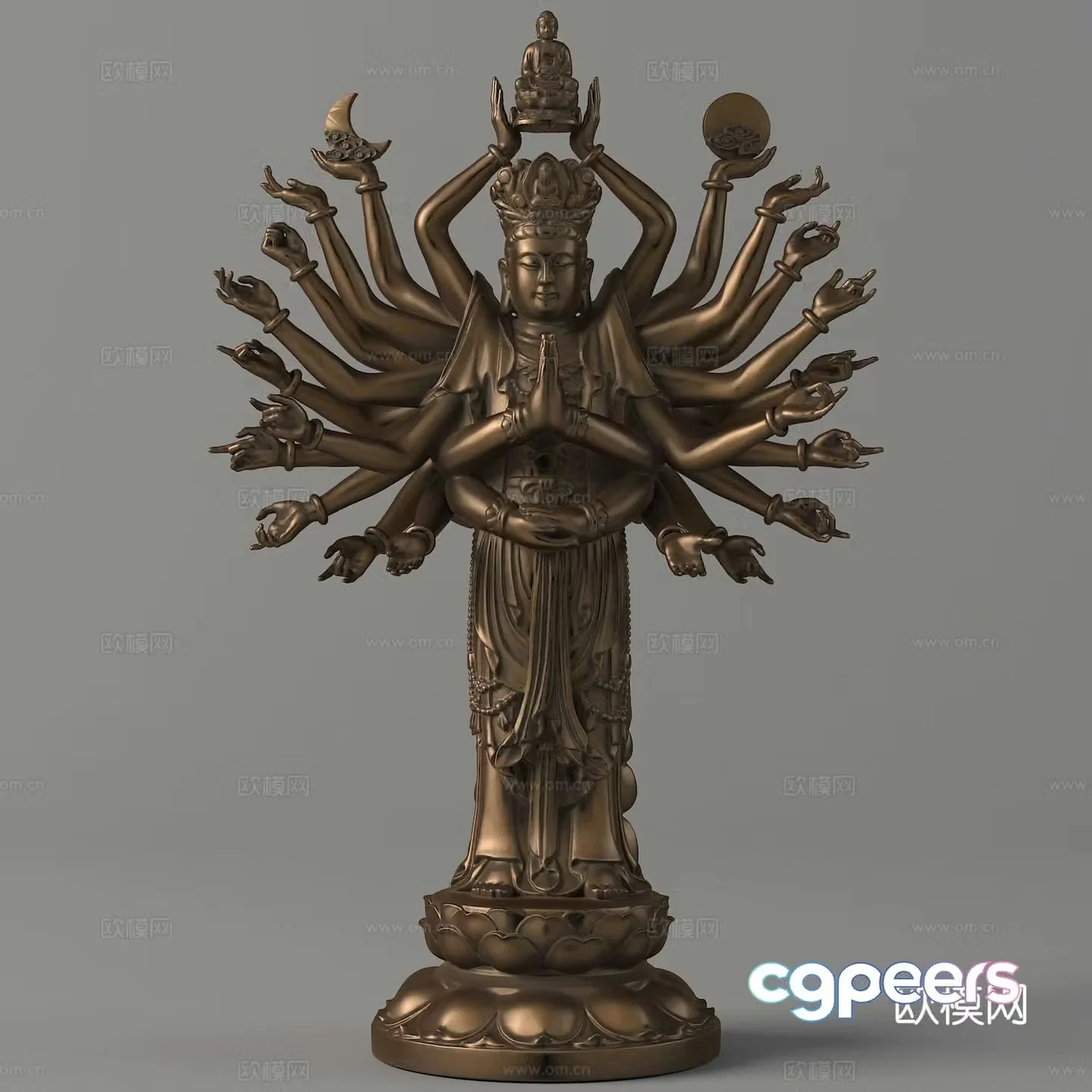 Thousand-Hand Guanyin Sculpture Bodhisattva Sculpture 3D Model