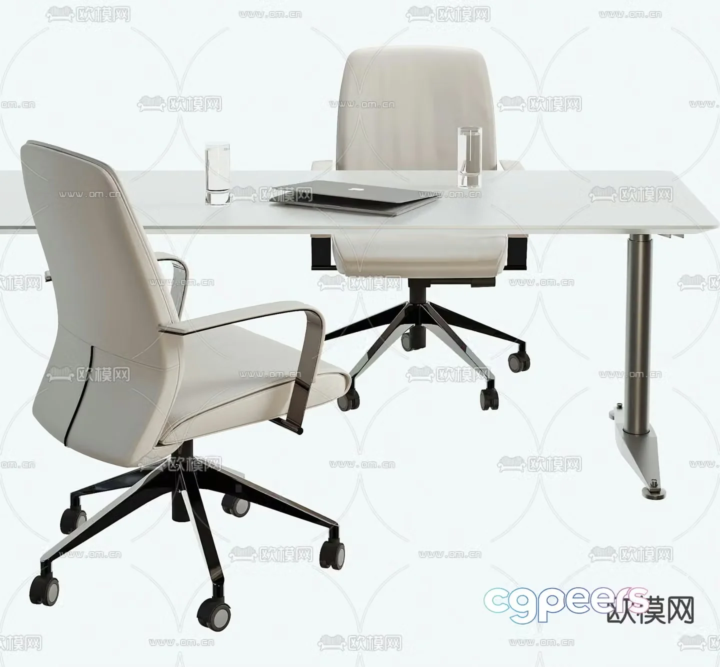 Office chair conference chair staff chair training table 3d model