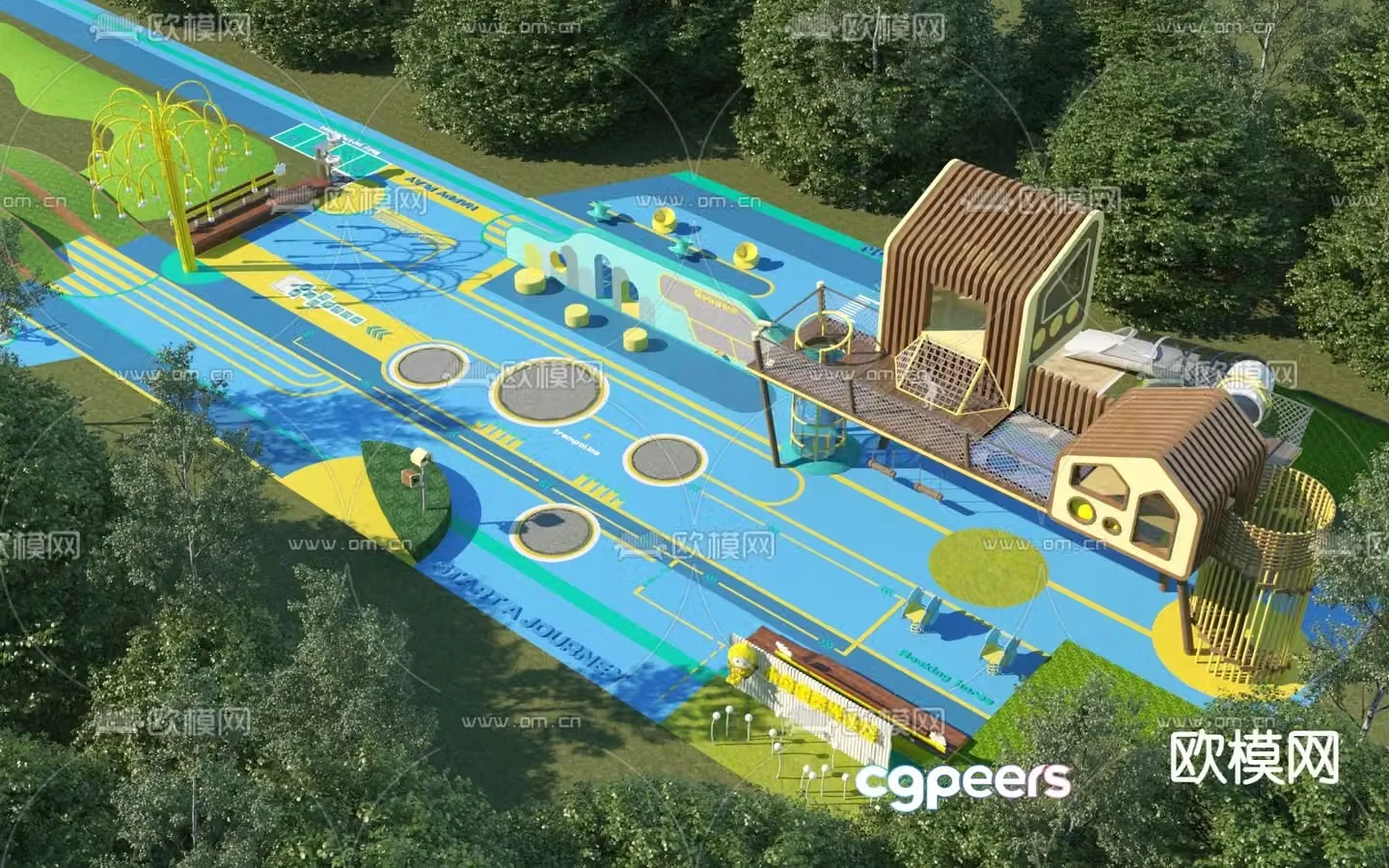 Children’s play area amusement equipment 3d model