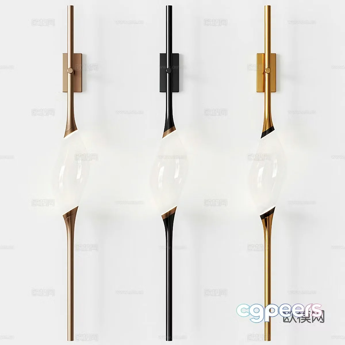 New Chinese style light luxury decorative wall light 3D model