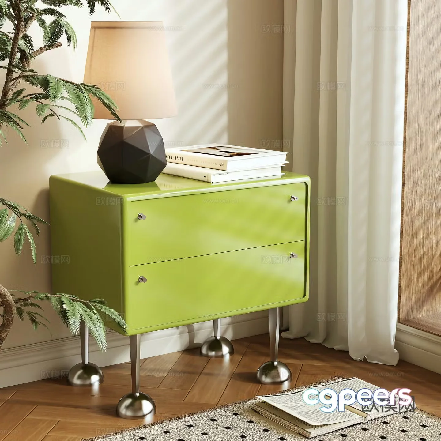Nordic bedside table 3d model