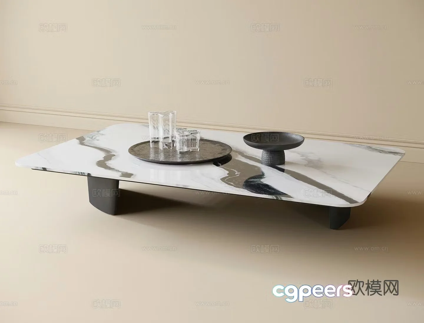Modern marble coffee table 3d model