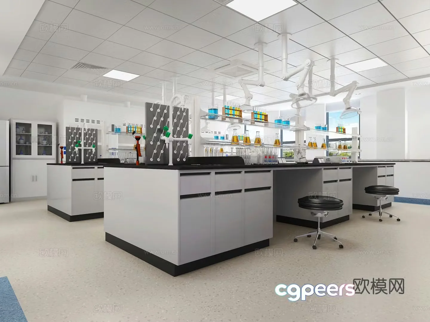 Modern laboratory chemistry laboratory 3d model