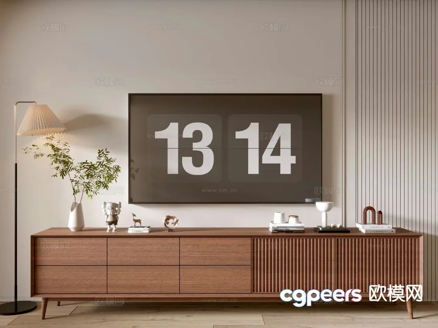 Medieval style TV cabinet 3D model