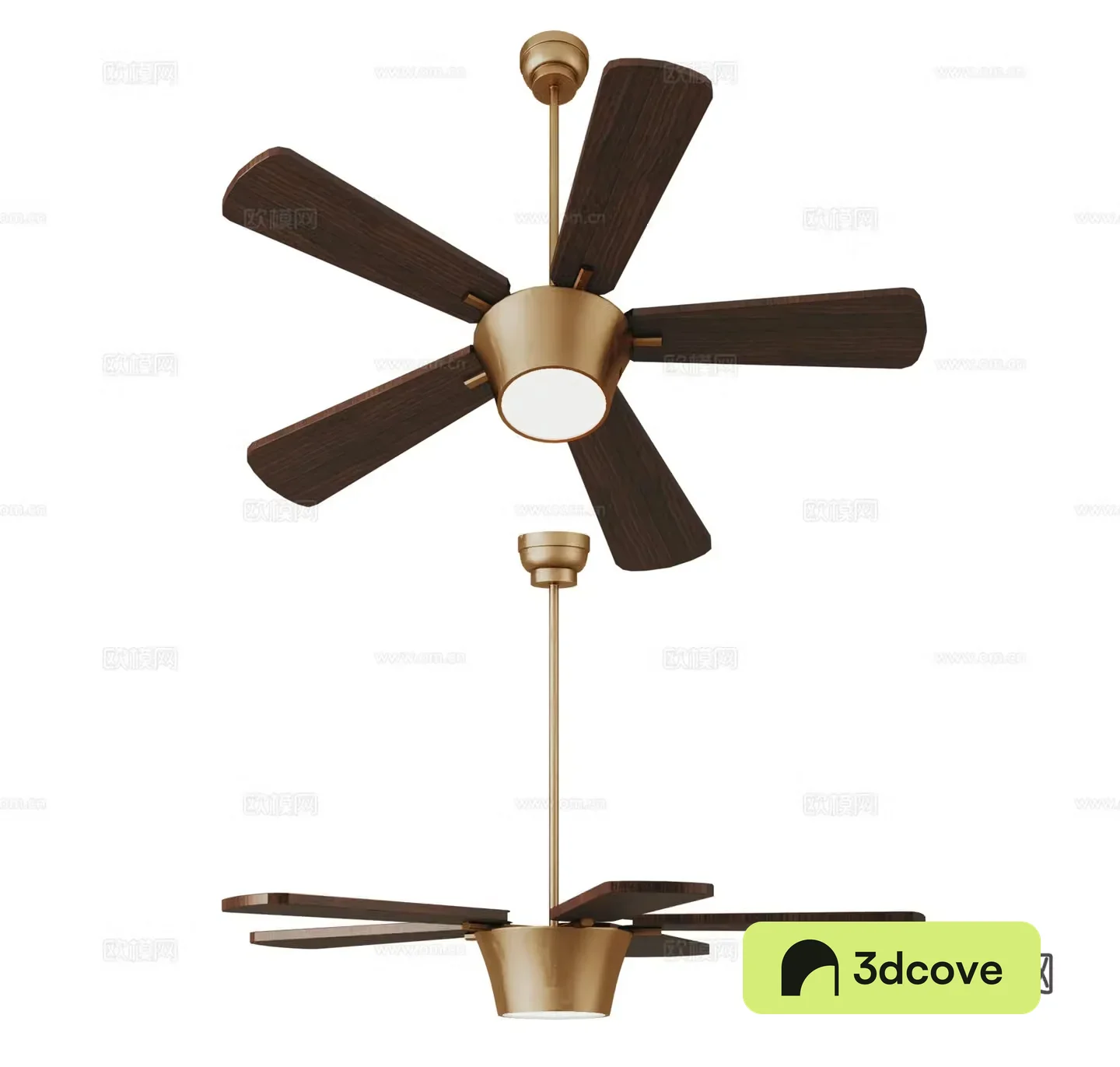 Modern medieval fan chandelier Fan light Wooden fan light Simple American fan light Ceiling fan