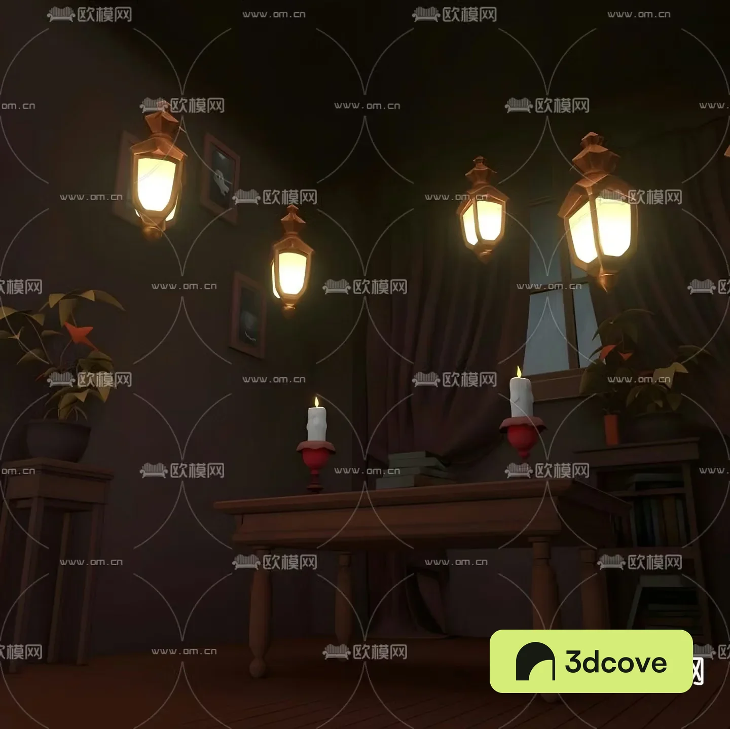 European Halloween cartoon scene game props