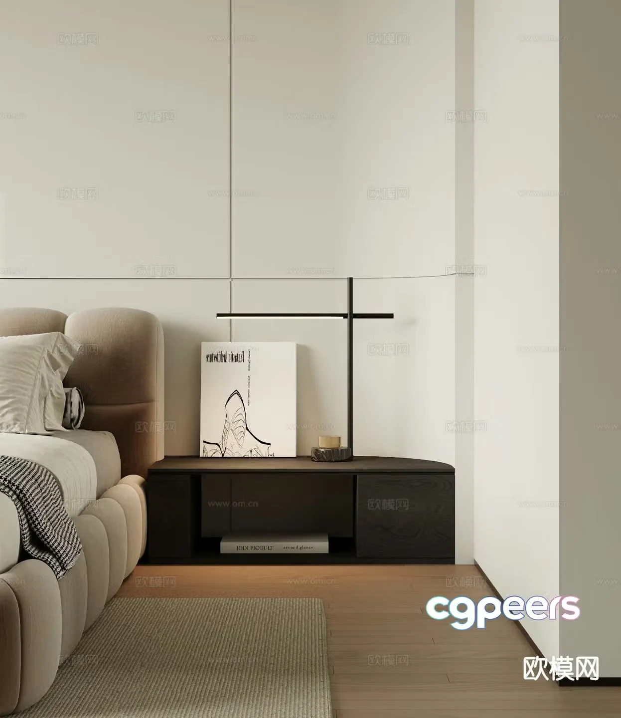 Modern bedside table 3d model