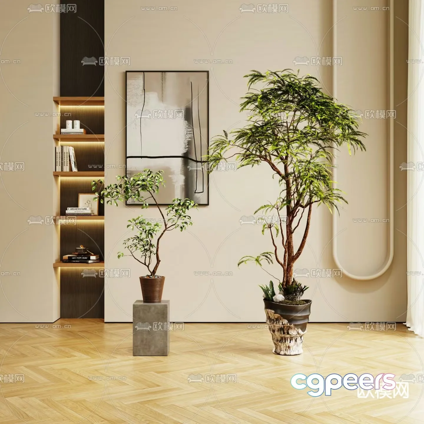 Modern Living Room 3D Model – 9457 – VRAY Render