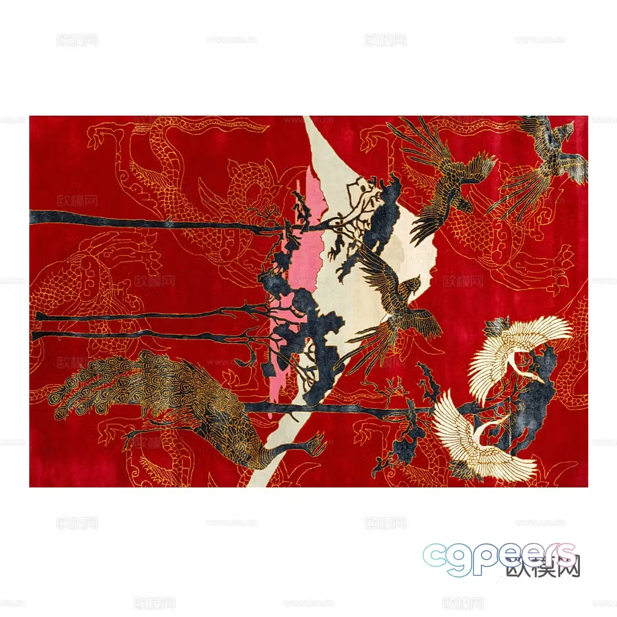 New Chinese style fabric carpet 3d model