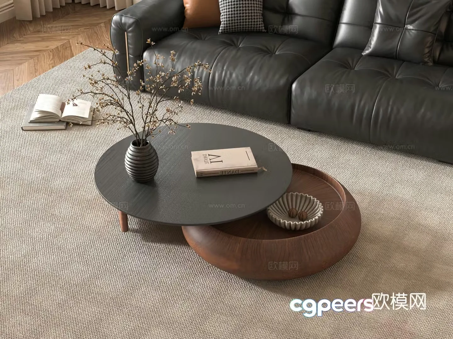Medieval style mother-in-law coffee table 3D model