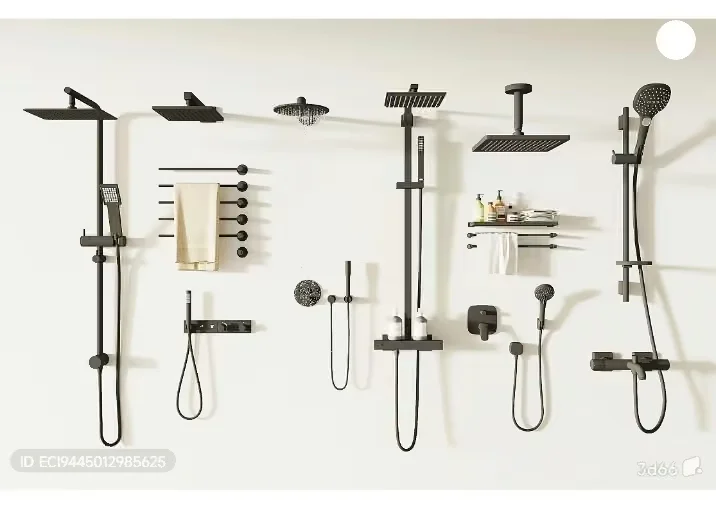 Modern Shower Fixtures 3D Model – 10472 – VRAY Render
