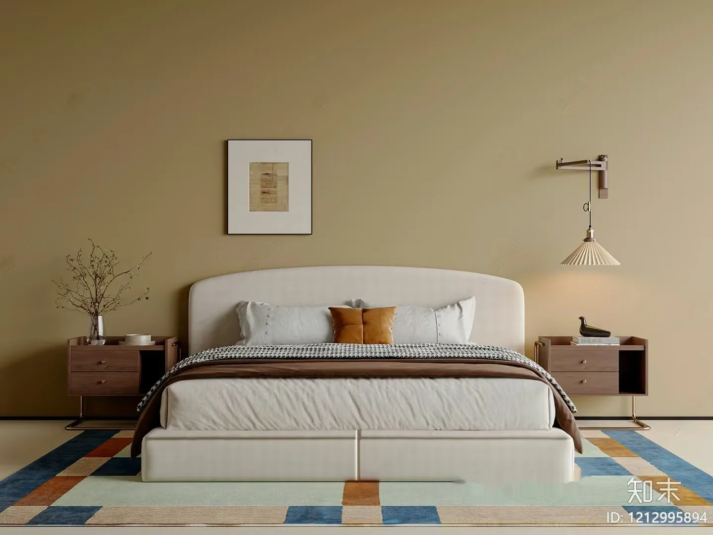 Cozy Modern Bedroom 3D Model – 5223 – VRAY Render