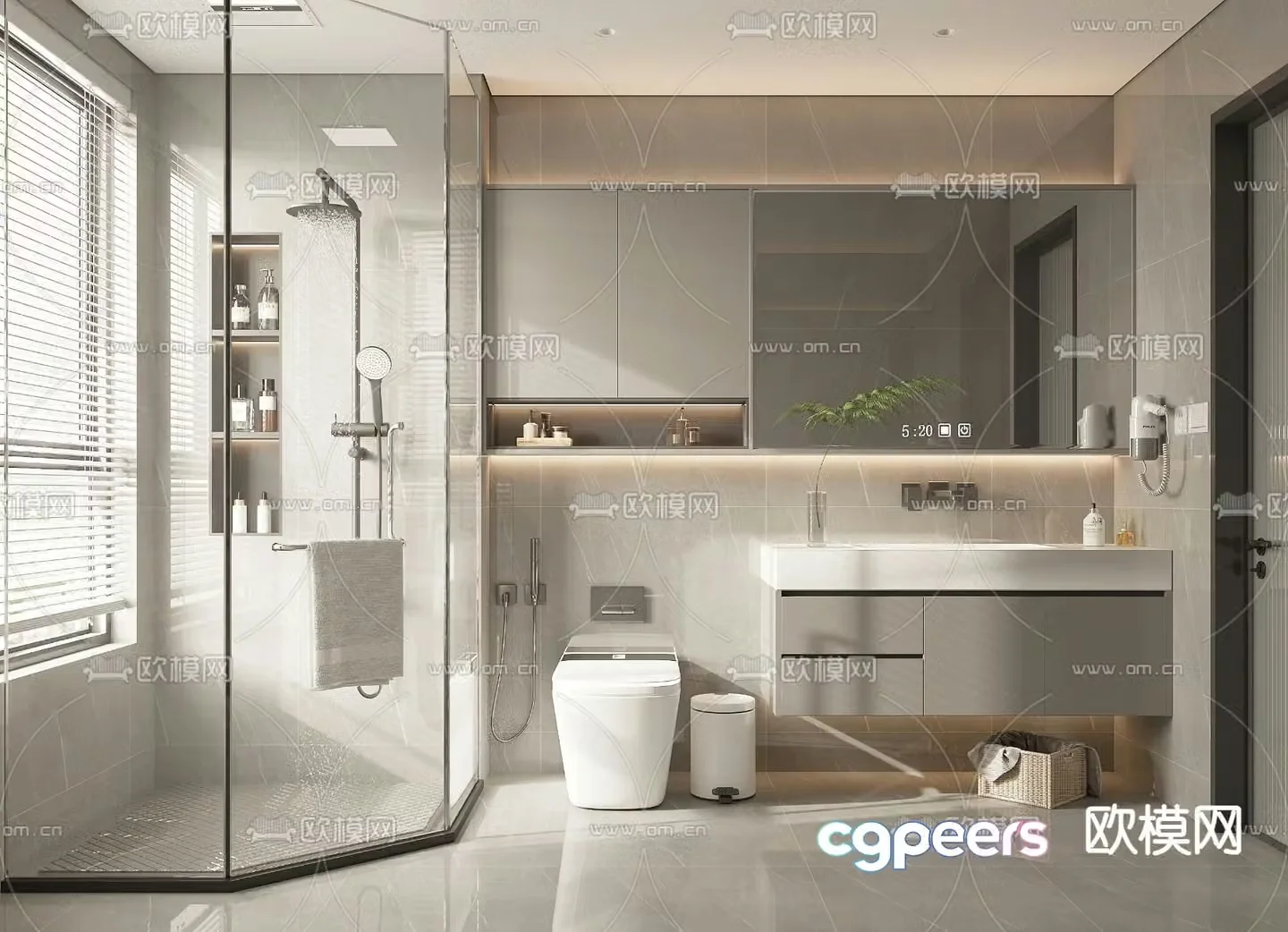 Modern bathroom bathroom toilet 3d model