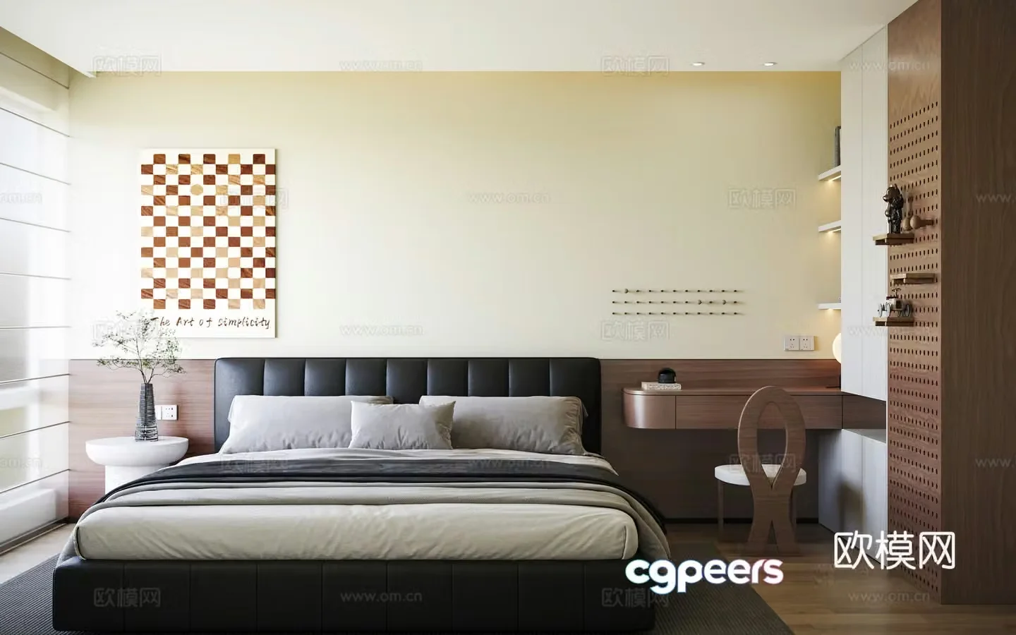 Middle style bedroom second bedroom 3D model