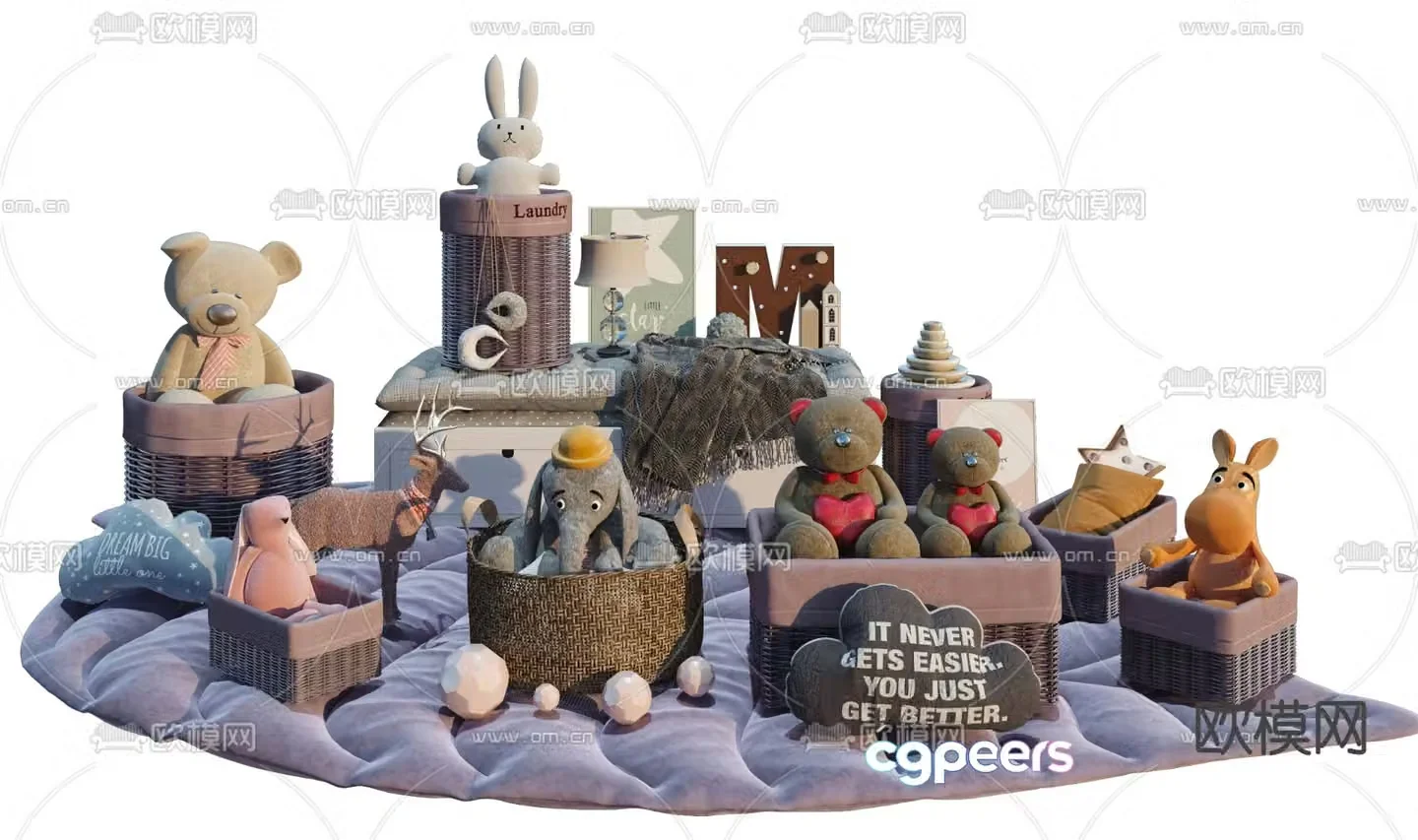 Modern children’s plush toy 3d model