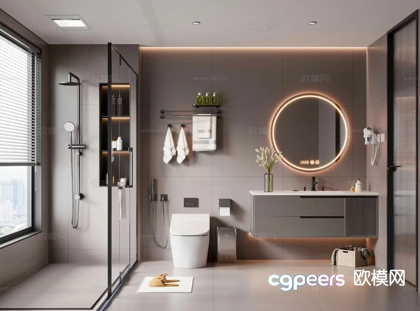 Modern bathroom bathroom toilet 3d model