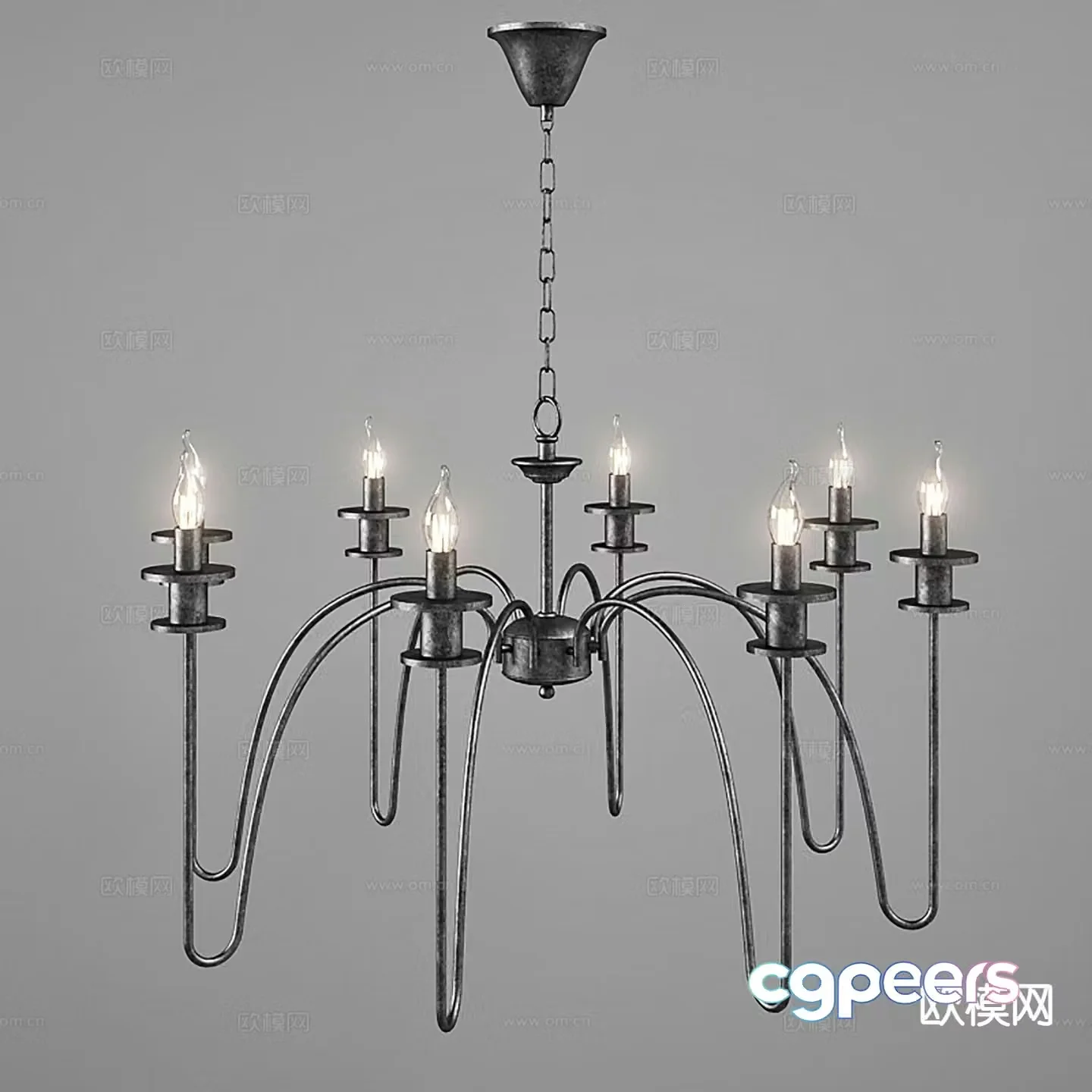 Simple European chandelier fashion chandelier 3d model