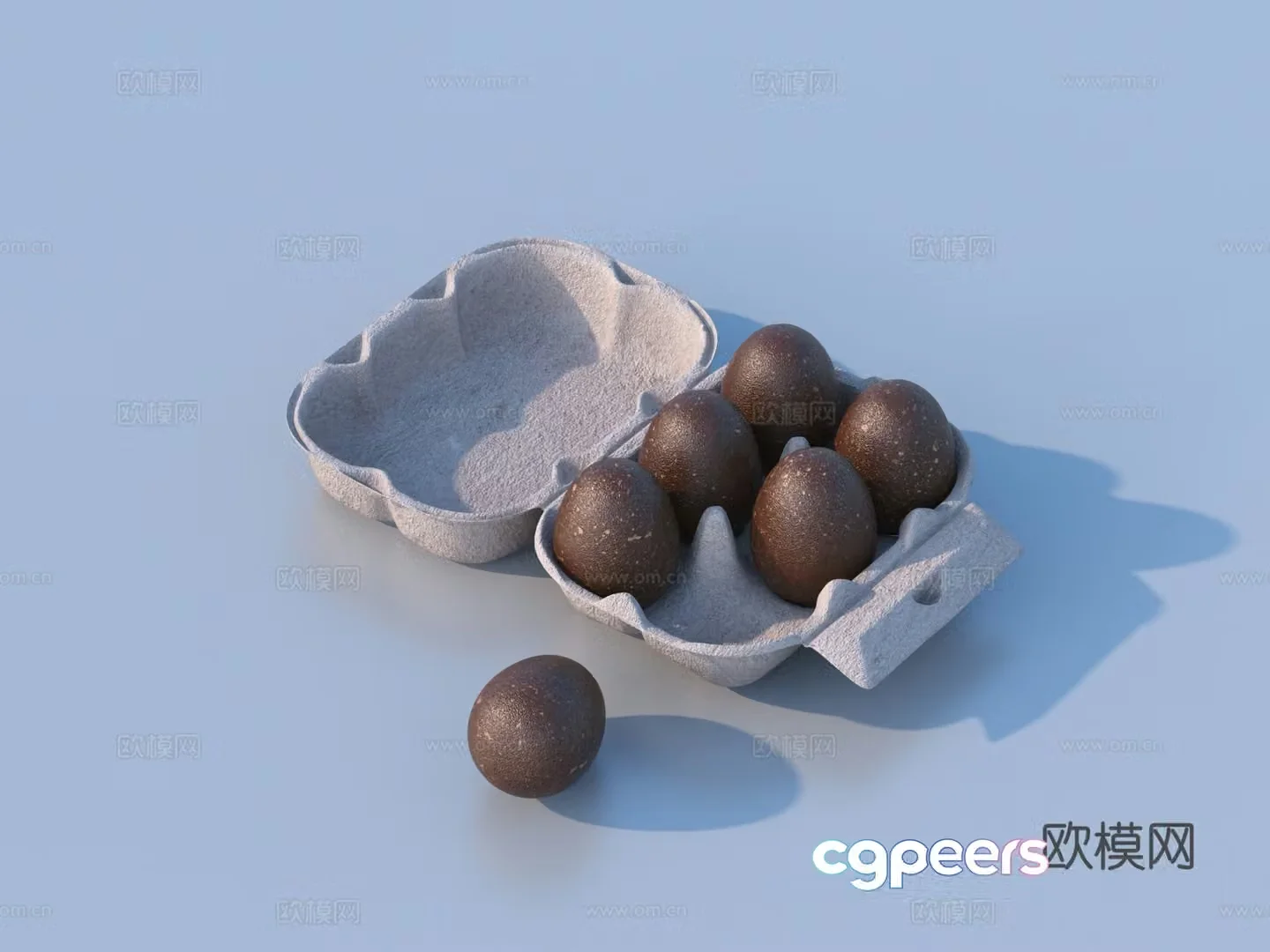Egg peeled egg egg box egg tray pulp egg box 3d model