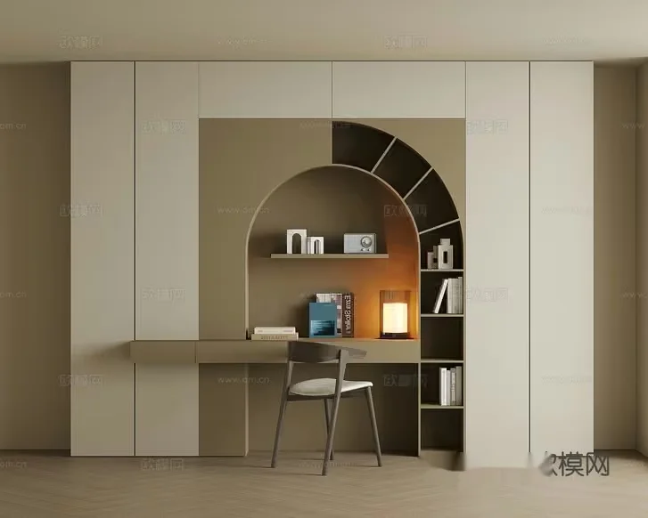Modern Minimalist Desk 3D Model – 1841 – VRAY Render