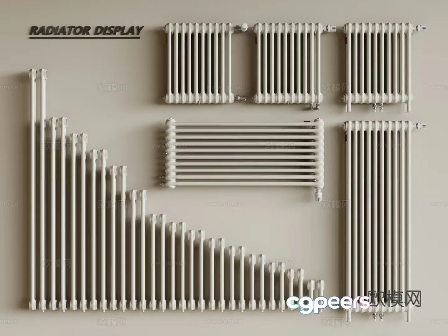 Modern radiator Heating pipe 3d model