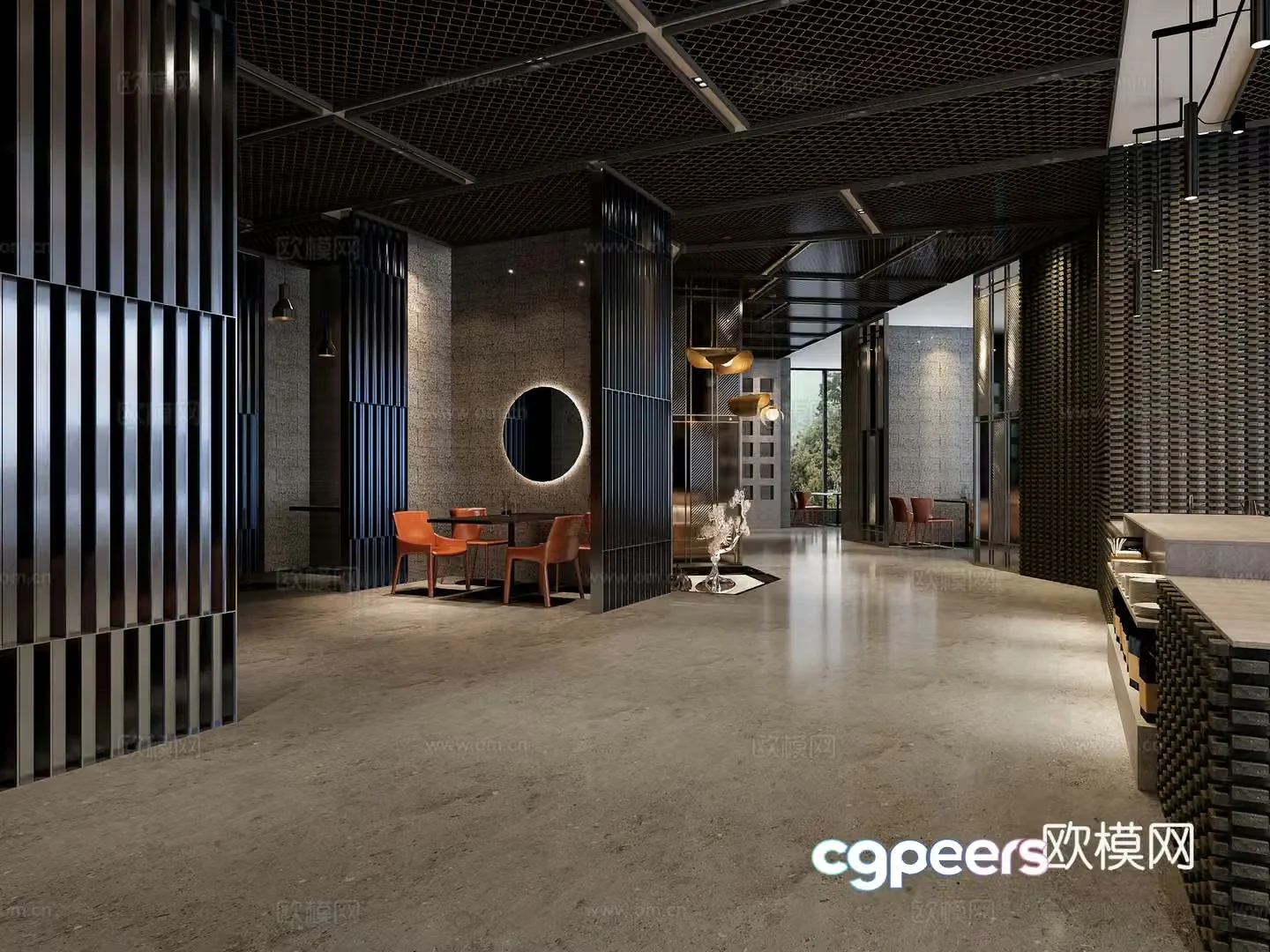 Modern cafe 3d model