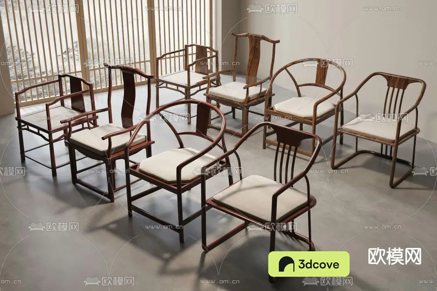 New Chinese style single chair arm chair Taishi chair