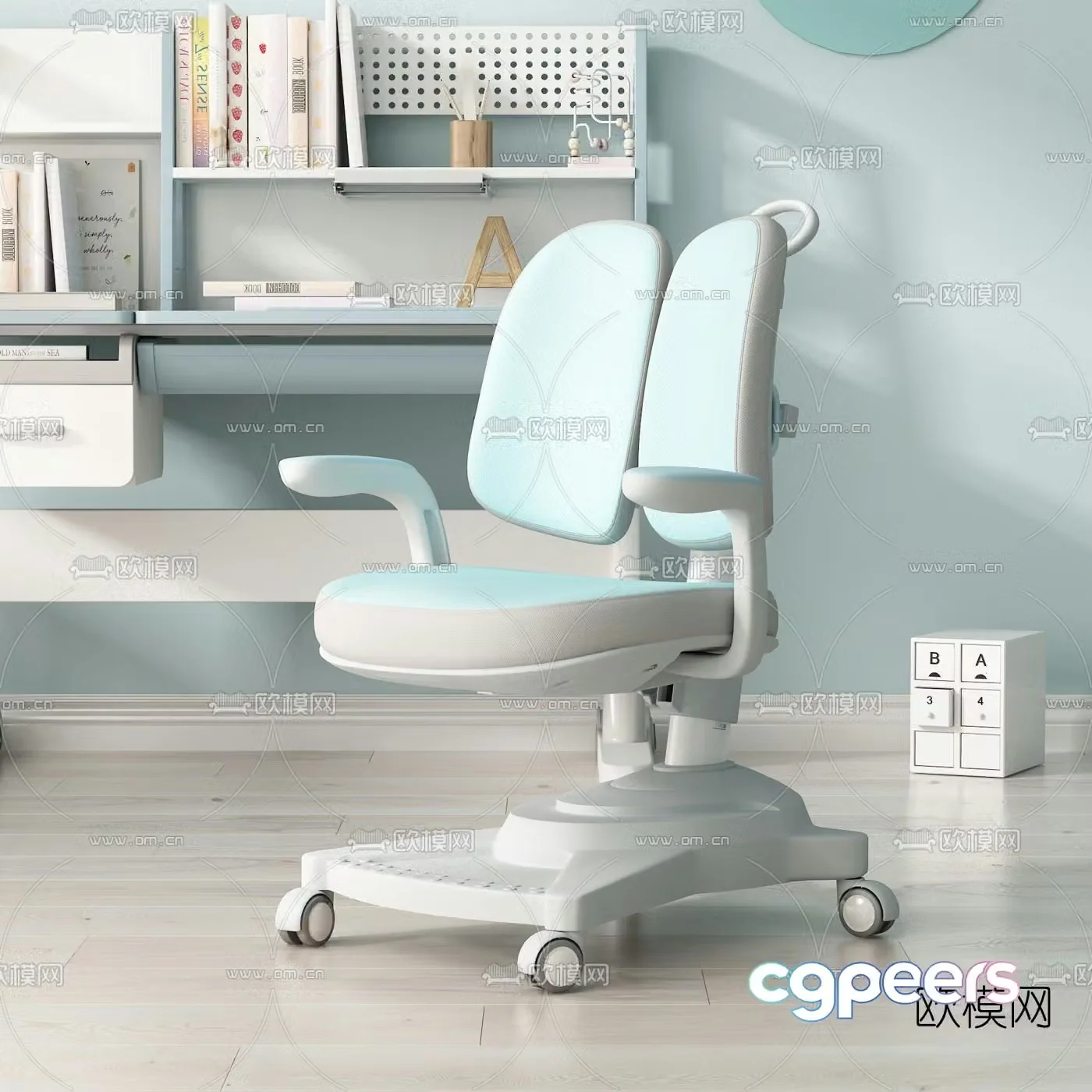 Modern fabric children’s chair 3d model