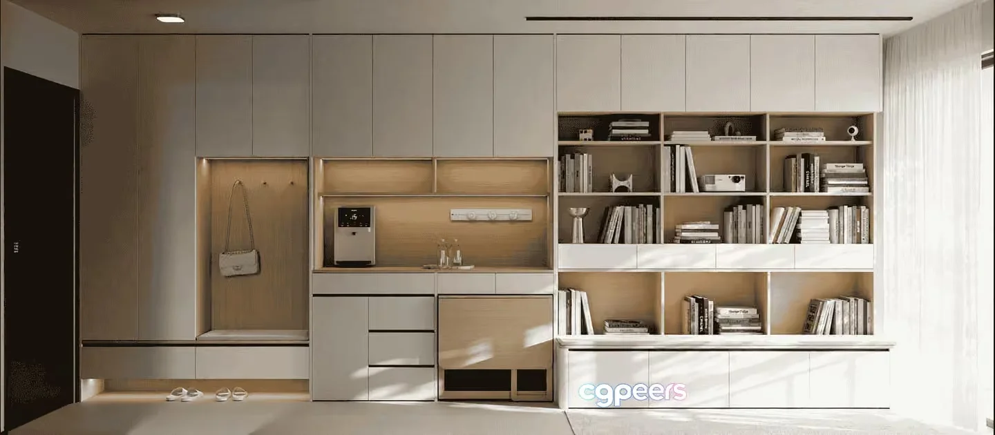 Modern Minimalist Shelf 3D Model – 12541 – VRAY Render