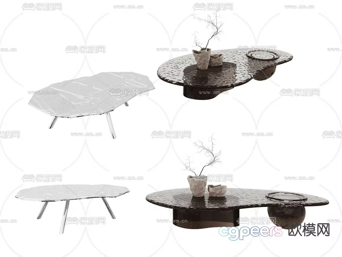 Modern coffee table glass coffee table 3d model