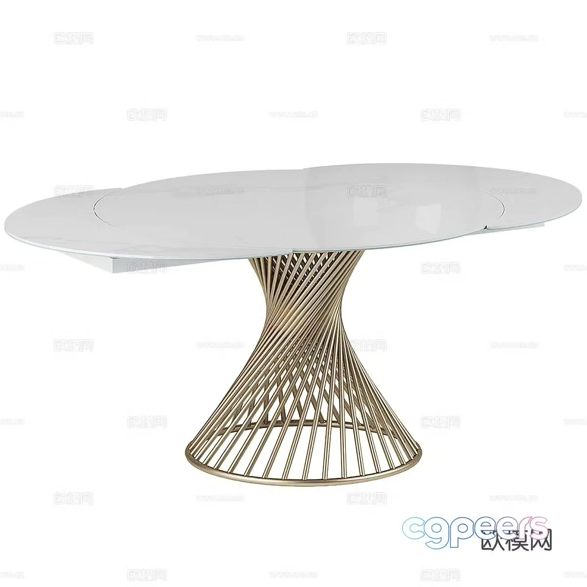 Light luxury dining table Marble dining table 3D model