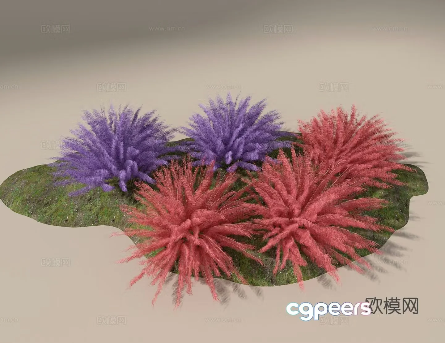 Landscape flowers and plants 3d model