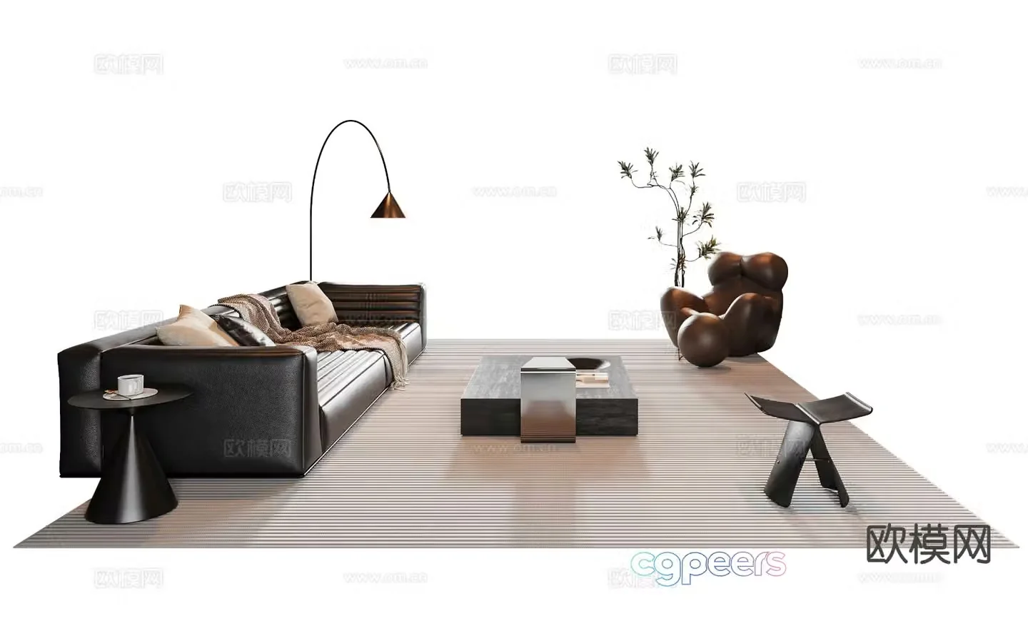 Italian sectional sofa 3d model