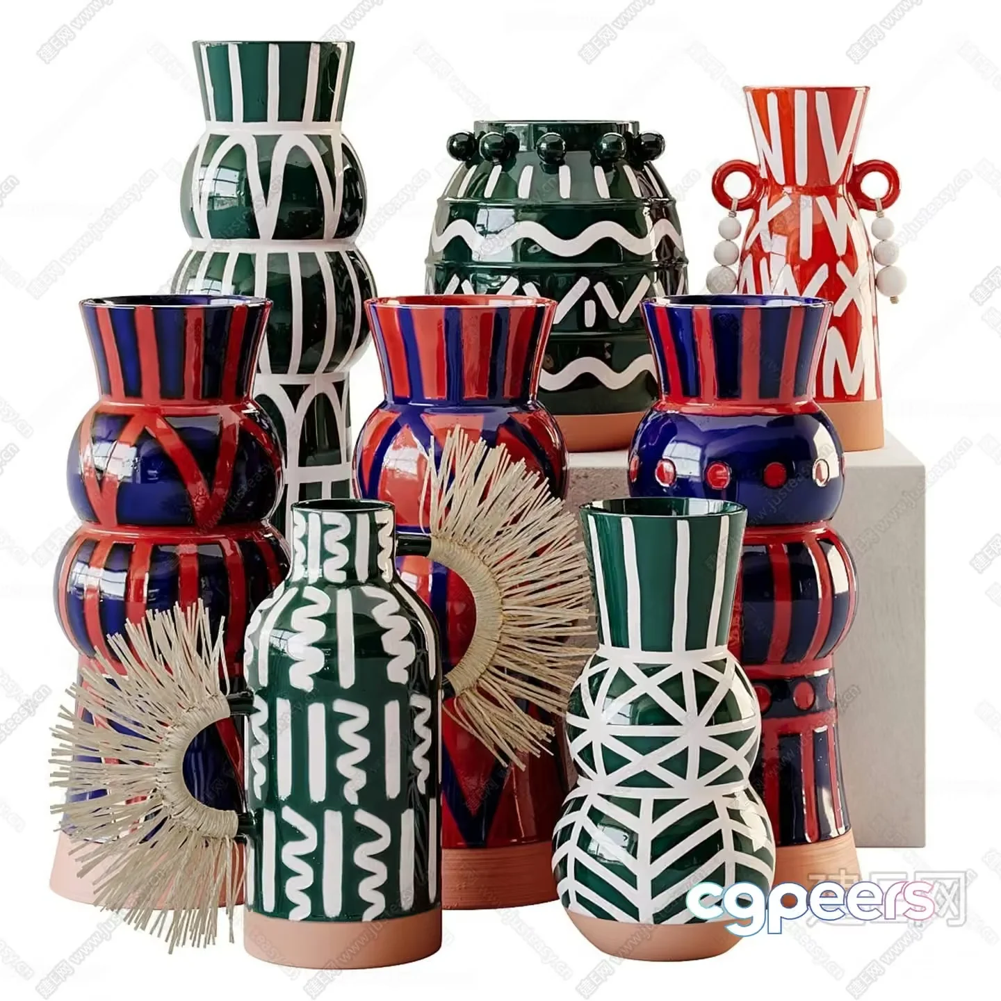 Vases With Unique Designs 3D Model – 3970 – CORONA Render