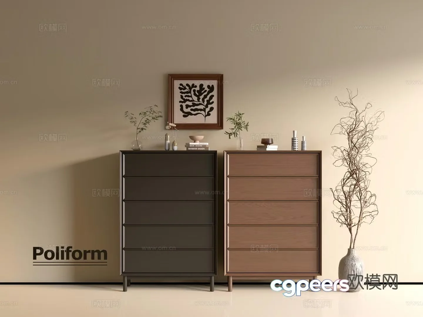 Modern wood grain cabinet ins wind minimalist wind cabinet whole cabinet sideboard balcony cabinet storage 3D model