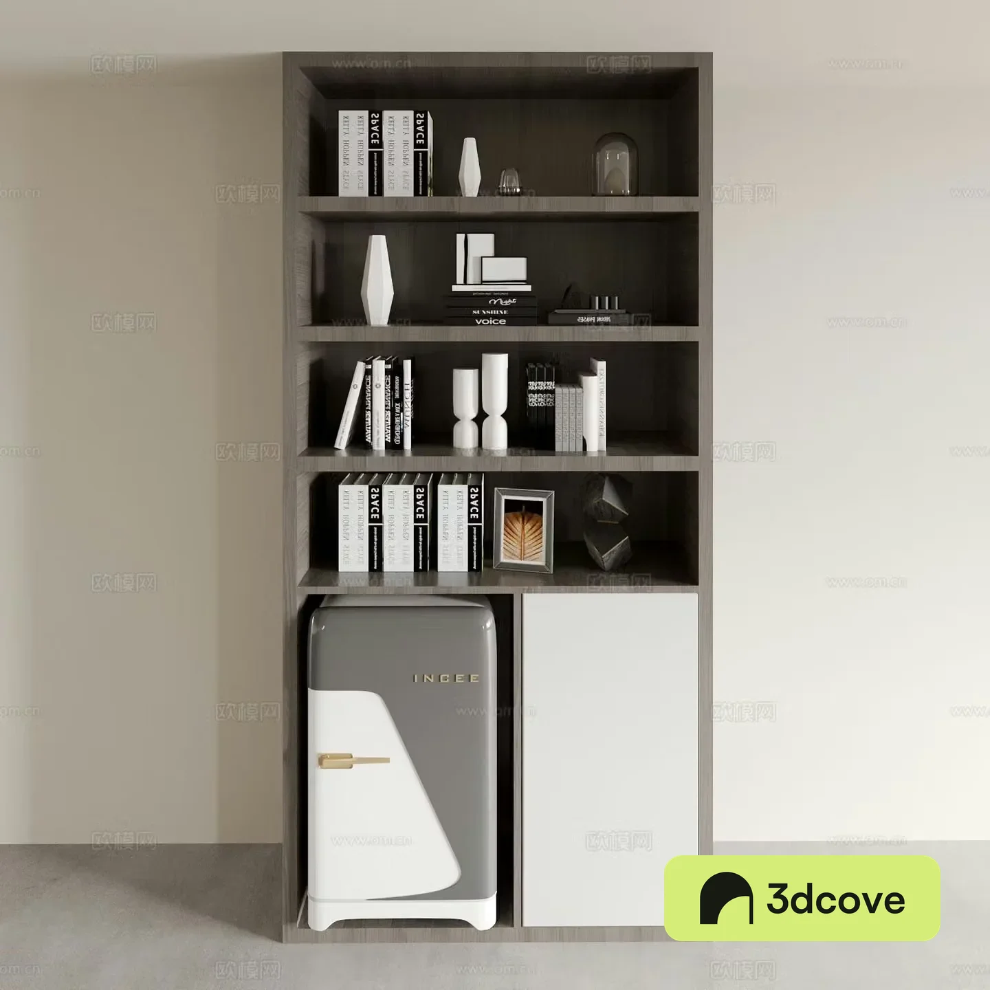Modern bookcase display cabinet