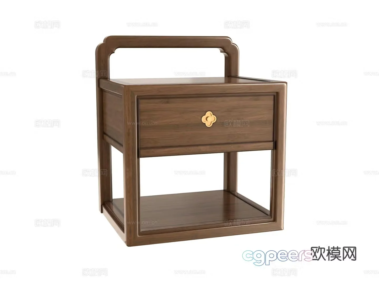 Chinese bedside table 3d model