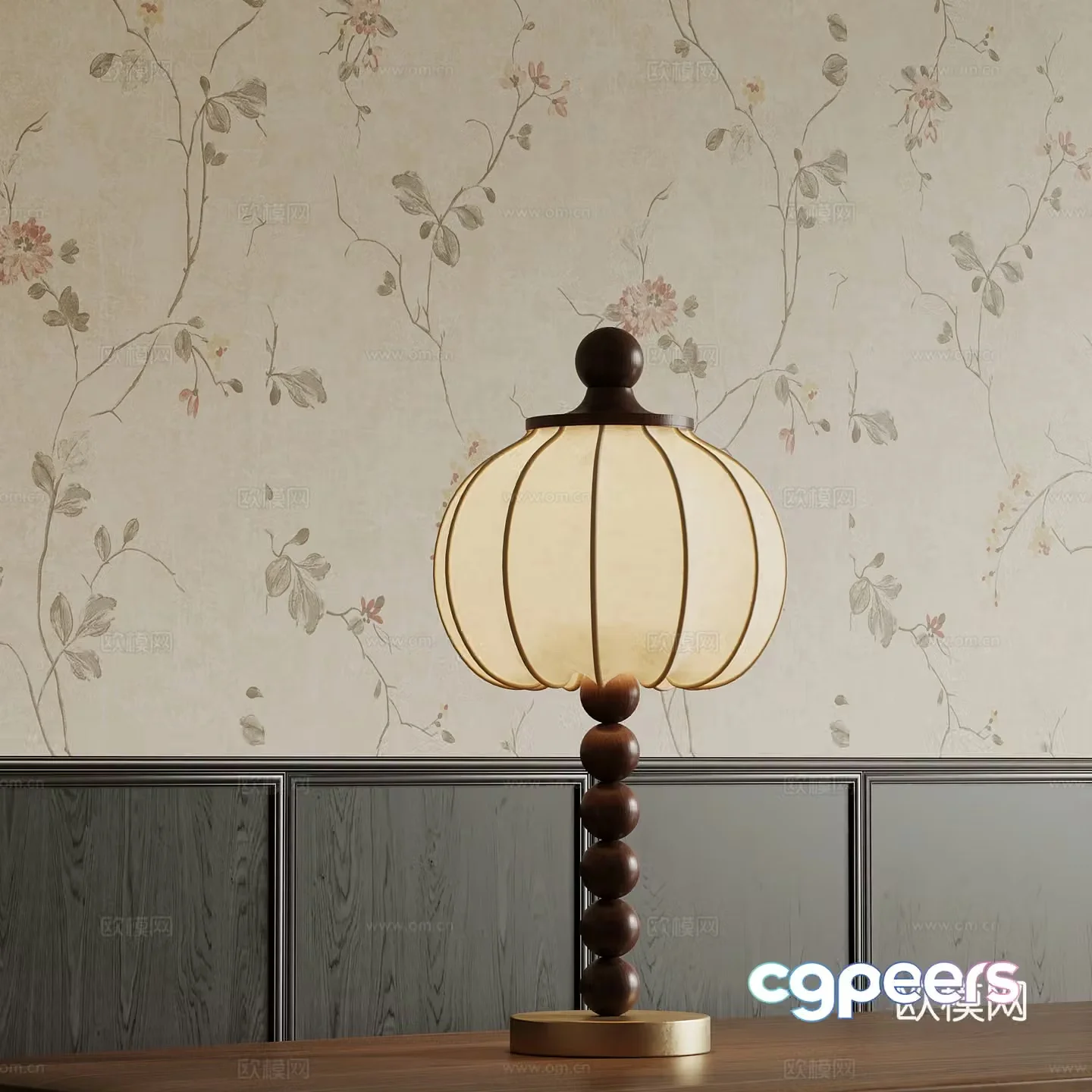02 French medieval style table lamp 3D model