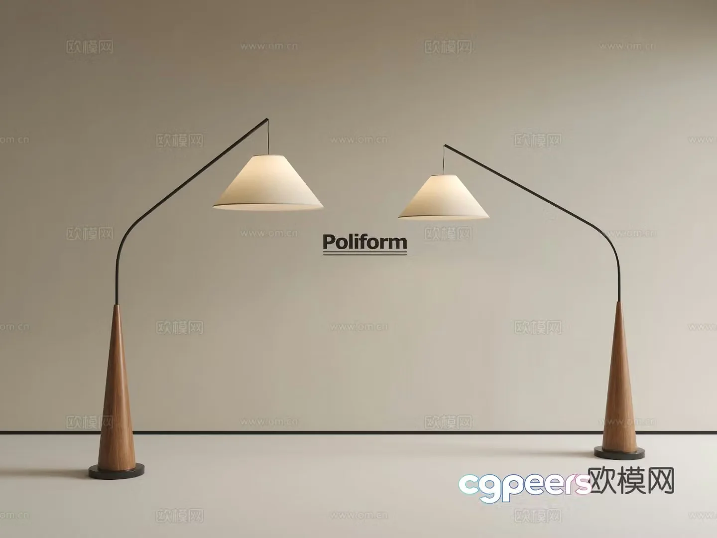 Medieval style floor lamp fishing lamp 3d model